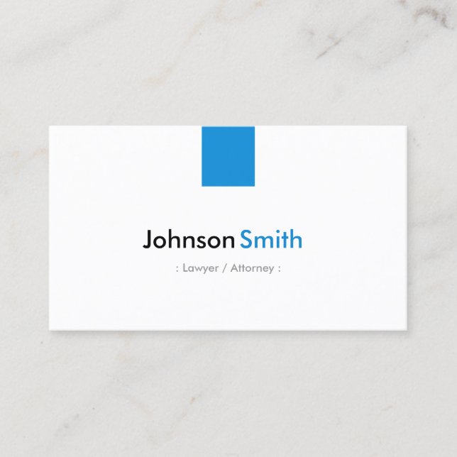 Carte De Visite Avocat / Procureur - Simple Aqua Blue (Devant)