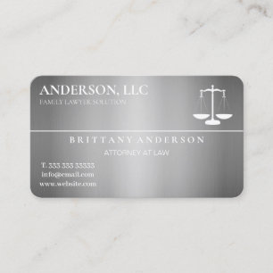 Carte De Visite Avocat Professionnel au Barreau Échelle Argent Noi