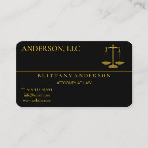 Carte De Visite Avocat Professionnel au Barreau Échelle Noire