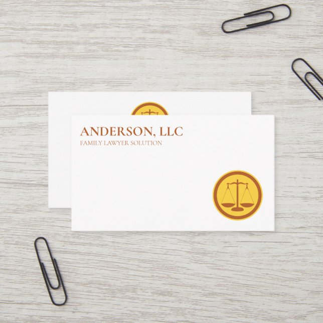 Carte De Visite Avocat professionnel de droit (Devant/Arrière en situation)