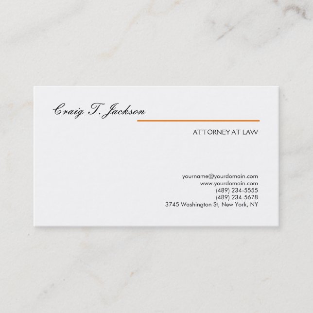 Carte De Visite Avocat professionnel écrit à la main Moderne (Devant)