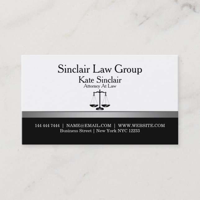 Carte De Visite Avocat professionnel élégant (Devant)