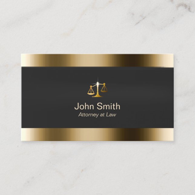Carte De Visite Avocat professionnel Gold Border (Devant)