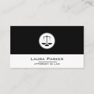 Carte De Visite Avocat professionnel simple en droit Noir classiqu
