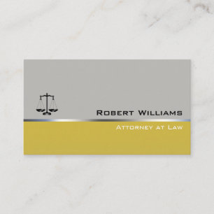 Carte De Visite Avocat Professionnel Simple Gris Jaune