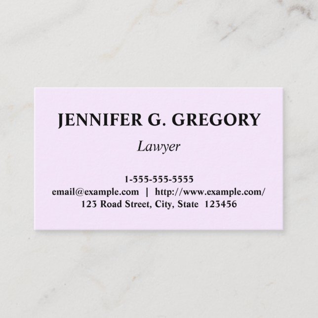 Carte de visite Avocat propre et personnalisable (Devant)