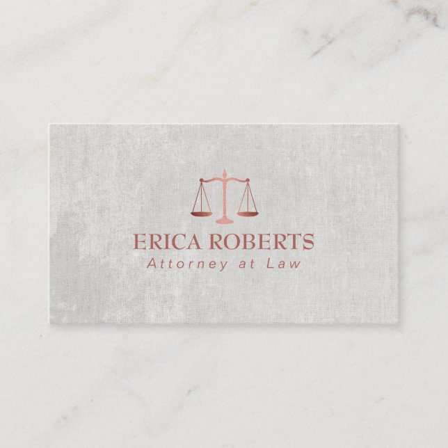 Carte De Visite Avocat rose d'échelle d'or d'avocat (Devant)