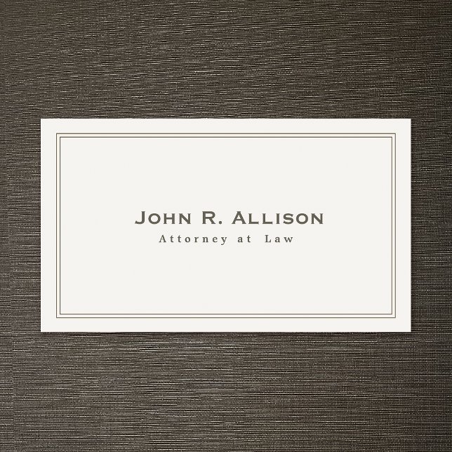 Carte De Visite Avocat simple traditionnel professionnel ivoire (Créateur téléchargé)