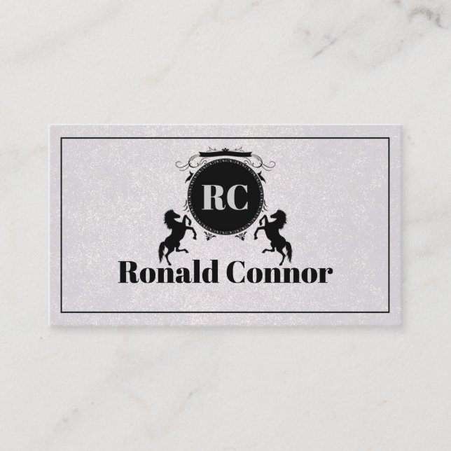 Carte De Visite Avocats À Law Black Royal Horse Emblem (Devant)