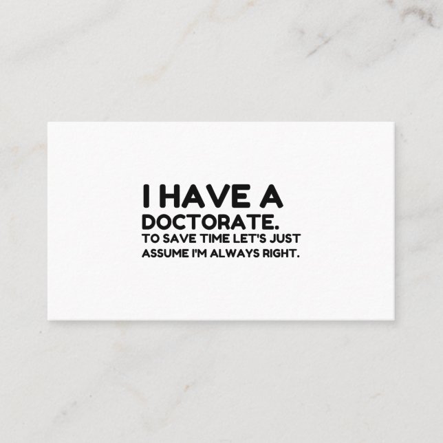CARTE DE VISITE AVOIR UN DOCTORAT (Devant)