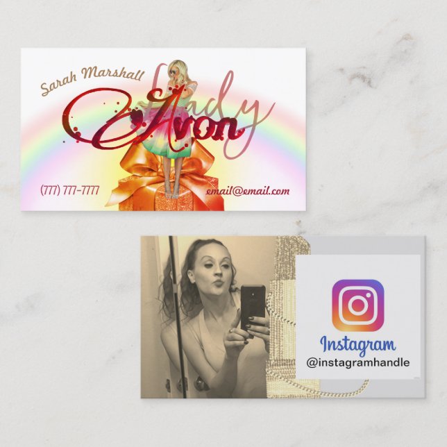 Carte de visite Avon Lady Instagram (Devant / Derrière)