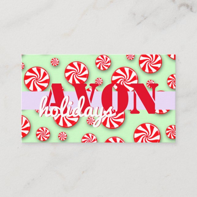Carte De Visite Avon Pepperment Candy Vacances  (Devant)