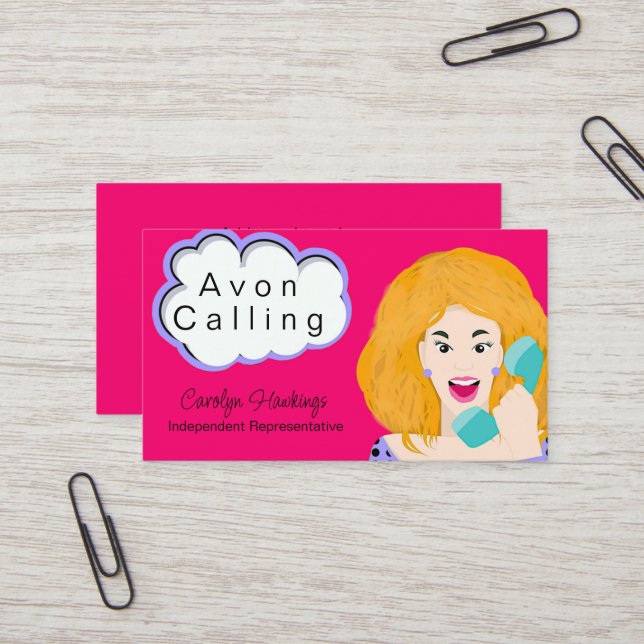 Carte de visite Avon Rep Rep indépendant maquillag (Devant/Arrière en situation)