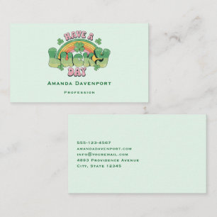 Carte De Visite Ayez une Typographie rétro de jour chanceux