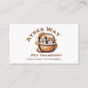 Carte De Visite Ayres Way Transport de Animaux de Compagnie