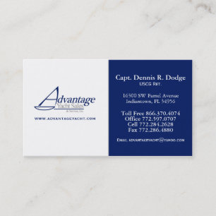 Carte De Visite AYS Prof DD 2 Color Navy White avec site Web