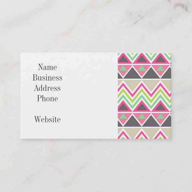 Carte De Visite Aztec Andes Tribal Mountains Chevron Zig Zags (Devant)