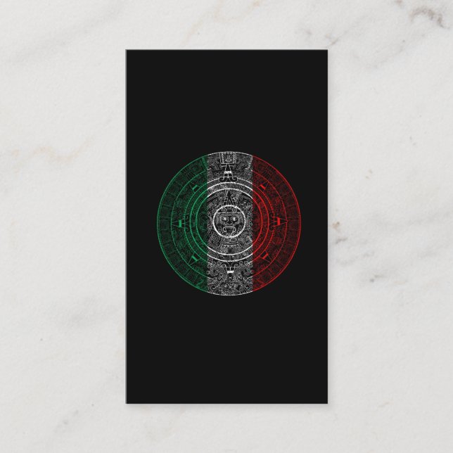Carte De Visite Aztec Mexicain Calendrier Mexicain Drapeau (Devant)