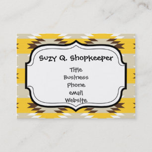 Carte De Visite Aztec Tribal Jaune Amérindien Brown Designs