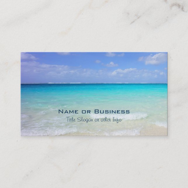 Carte De Visite Azure Blue Caribbean Tropical Beach (Devant)