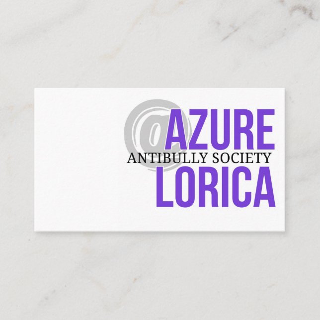Carte De Visite Azure Lorica Antibully Society (Devant)