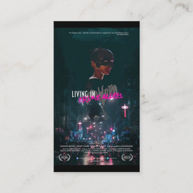 Carte De Visite Azure Lorica FanFilm Awards - Living In Crime Alle (Devant)