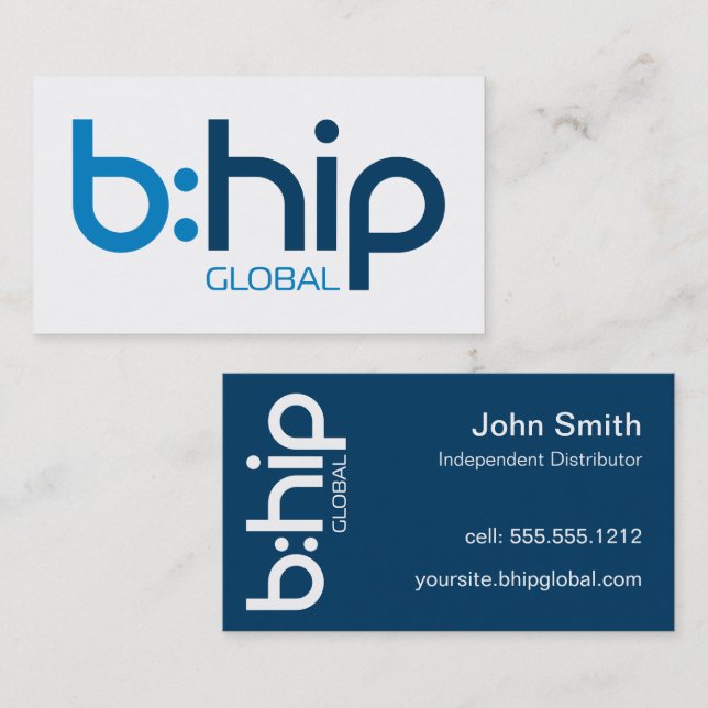Carte De Visite b:HIP Distributor Business Card Blue (Devant / Derrière)