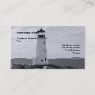 Carte De Visite B&W Peggy's Cove Lighthouse