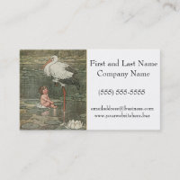 Baby and Stork Vintage Retro Conte de fées pour en