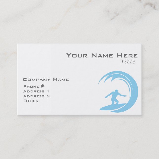 Carte De Visite Baby Blue surfing (Devant)