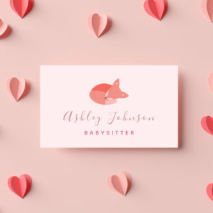 Carte De Visite Baby Fox Dormir mignonne animal Baby sitting Thème