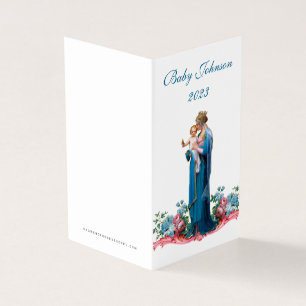 Carte De Visite Baby shower Bougie Catholique Prière religieuse