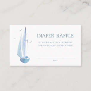 Carte De Visite Baby shower de bateau à voile Aquarelle La couche 