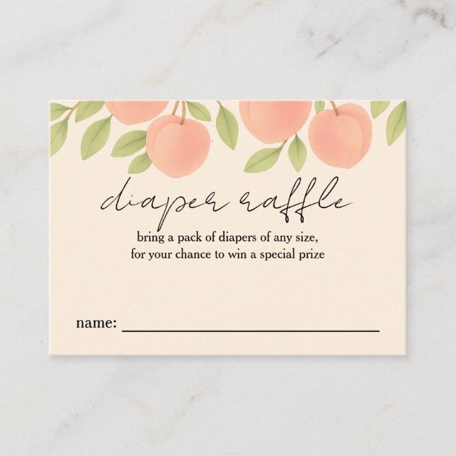 Carte De Visite Baby shower de chair doux Raffle (Devant)