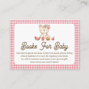 Carte De Visite Baby shower d'ours en peluche rose moderne