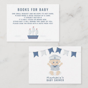 Carte De Visite Baby shower Nautical Baby Boy Livres pour bébé
