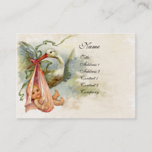 CARTE DE VISITE BABY SHOWER STORK 2