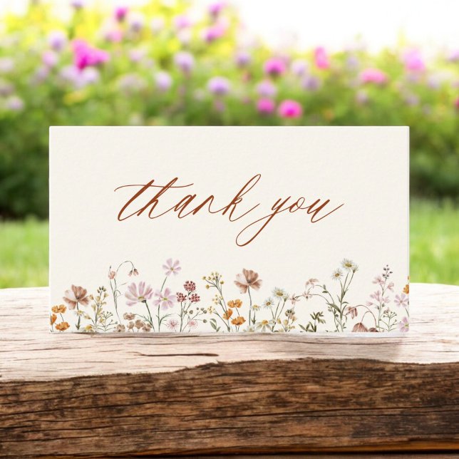 Carte De Visite Baby Shower Terracotta Fleur Sauvage (Créateur téléchargé)