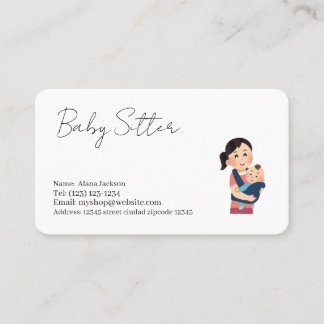Carte De Visite baby sitter services business card