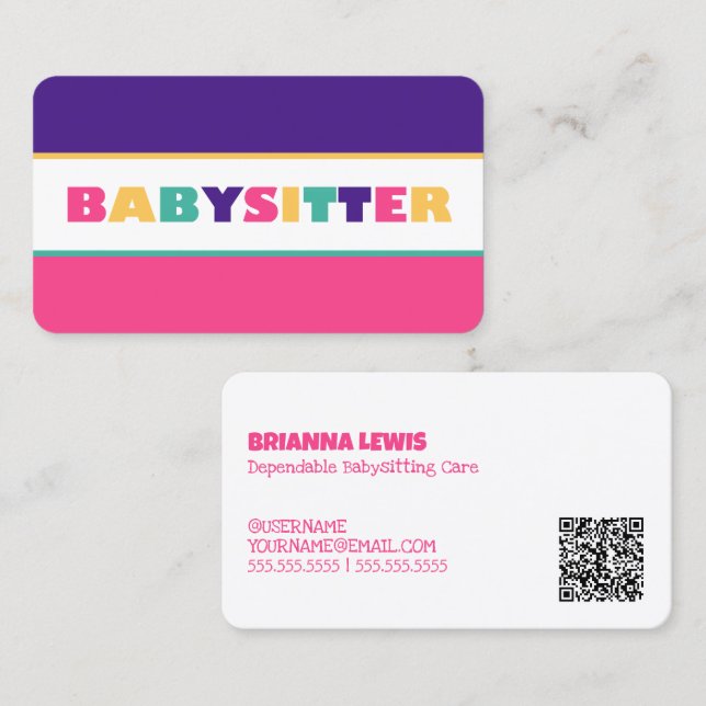Carte De Visite Babysitter (Devant / Derrière)