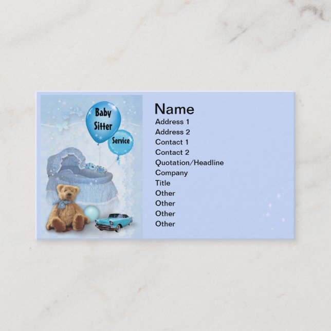 Carte De Visite Babysitter (Devant)