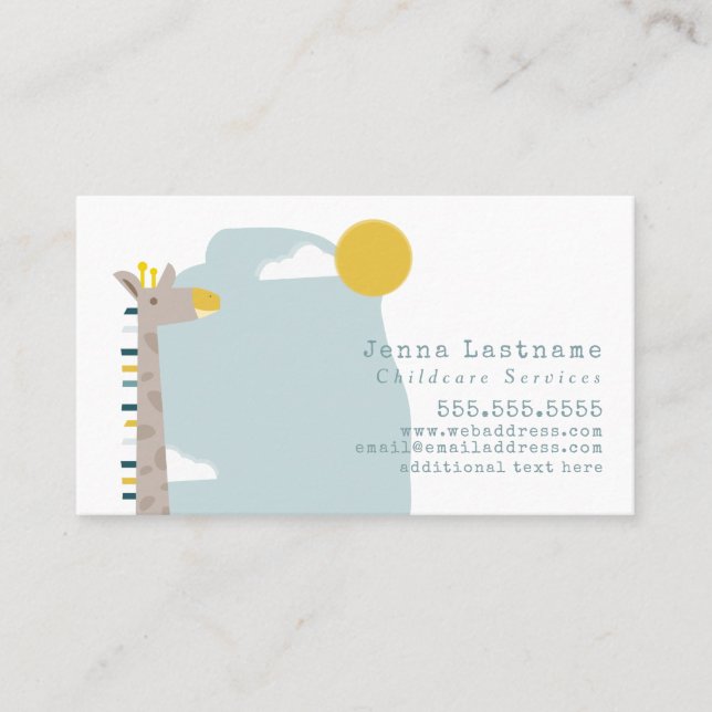 Carte De Visite Babysitter Giraffe Nanny (Devant)
