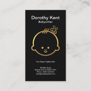 Carte De Visite Babysitter mignonne simple simple de visage de
