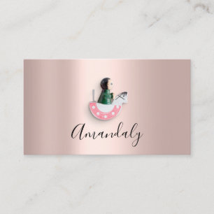 Carte De Visite Babysitter Nanny Rose de garderie professionnelle