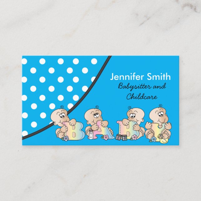 Carte De Visite Babysitter ou garderie professionnelle (Devant)