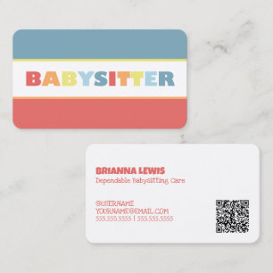 Carte De Visite Babysitter QR personnalisé