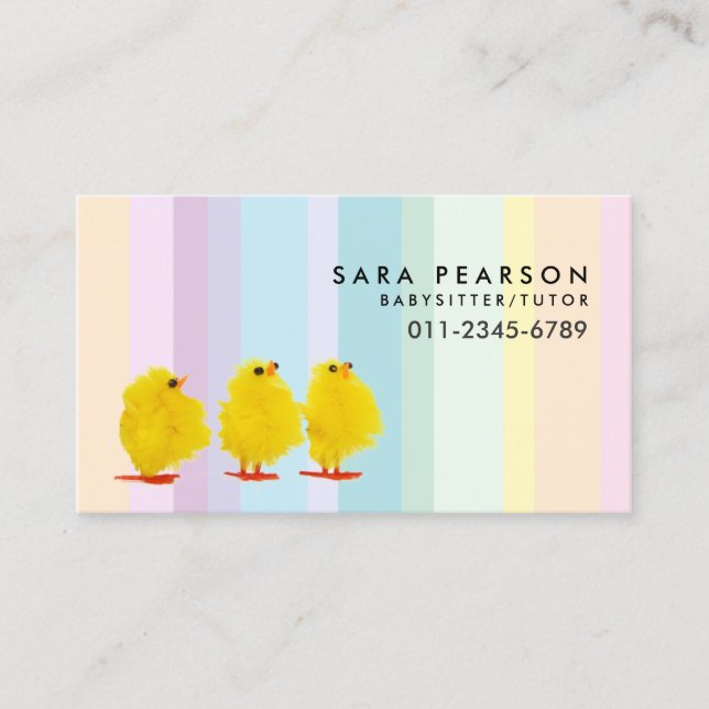 Carte De Visite Babysitter Tutor Garde d'enfants mignonne Bébé Pou (Devant)