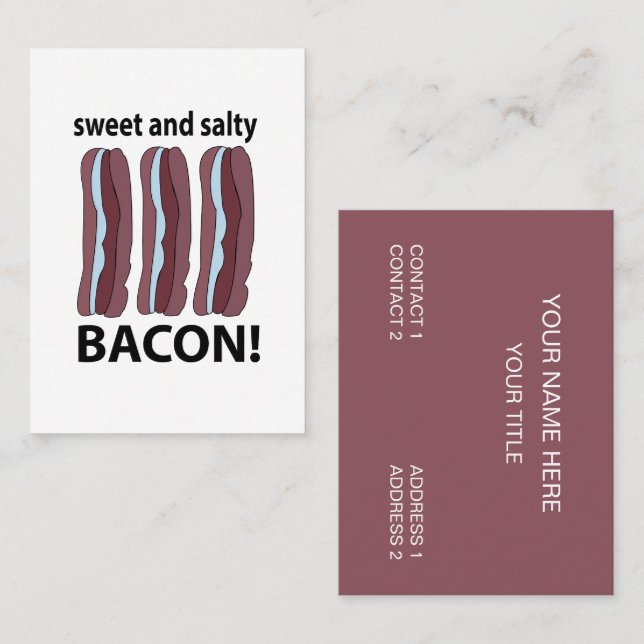 Carte De Visite Bacon sucré et salé (Devant / Derrière)