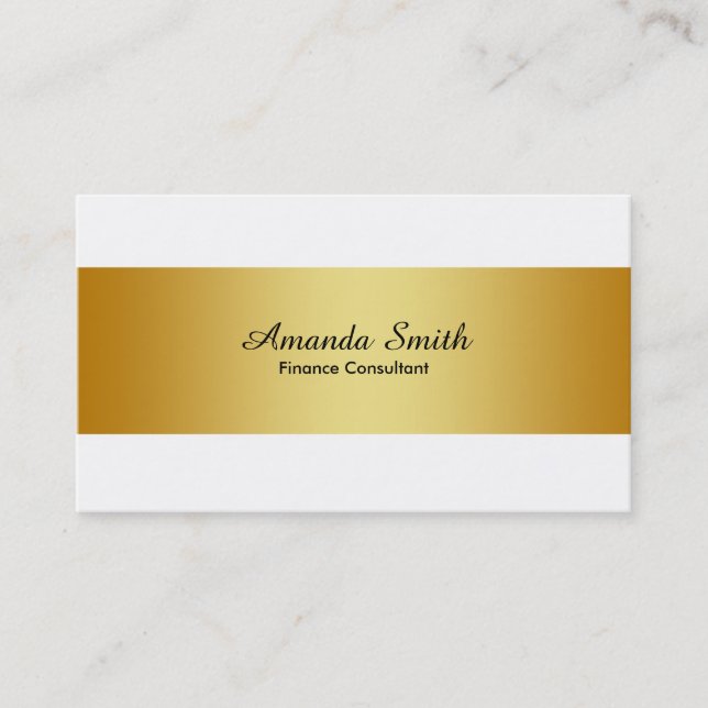 Carte De Visite Badge d'argent simple blanc élégant professionnel (Devant)