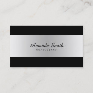 Carte De Visite Badge d'argent simple élégant professionnel